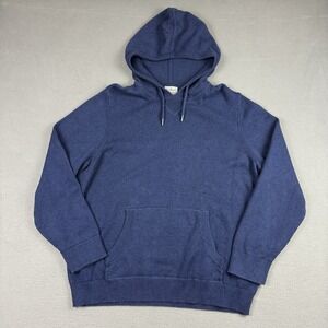 LL Bean Knit Hoodie Size XL Wicked Soft Cotton Cashmere Blend 516106 Navy Blue